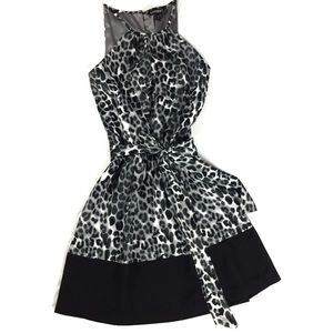 EXPRESS Leopard Print Cocktail Dress with Belt S